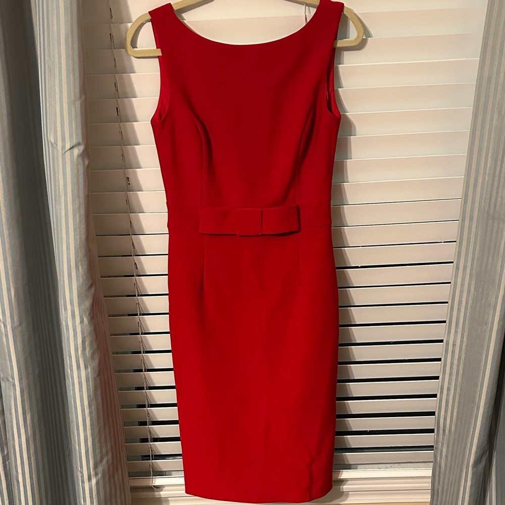 Taylor Red Bow Accent Midi Dress